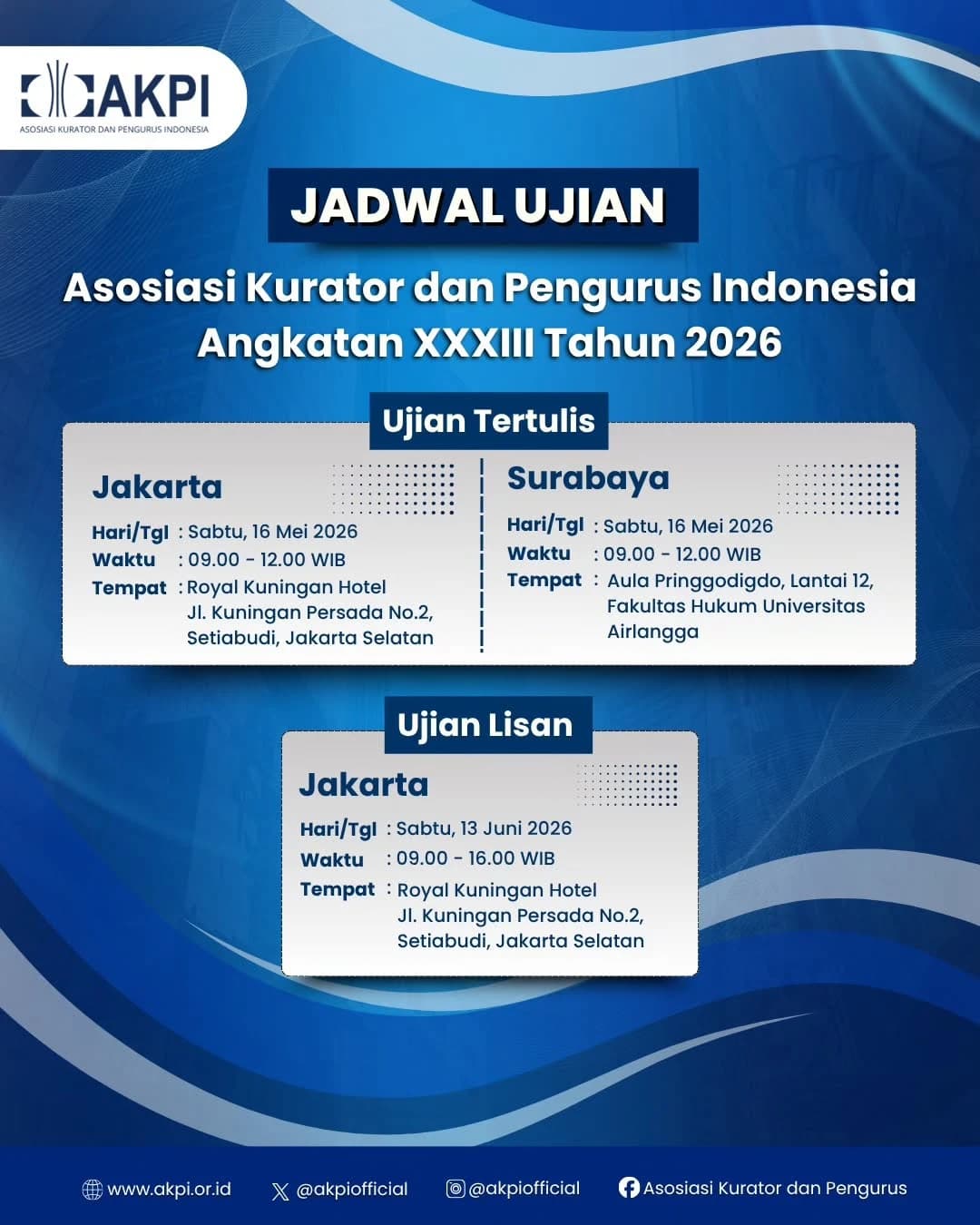 Ujian Tertulis Pendidikan AKPI XXXIII - Jakarta